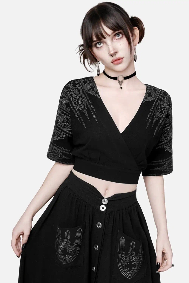 REQUIEM MOCK-WRAP BLOUSE