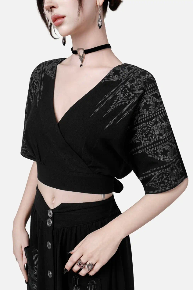 REQUIEM MOCK-WRAP BLOUSE