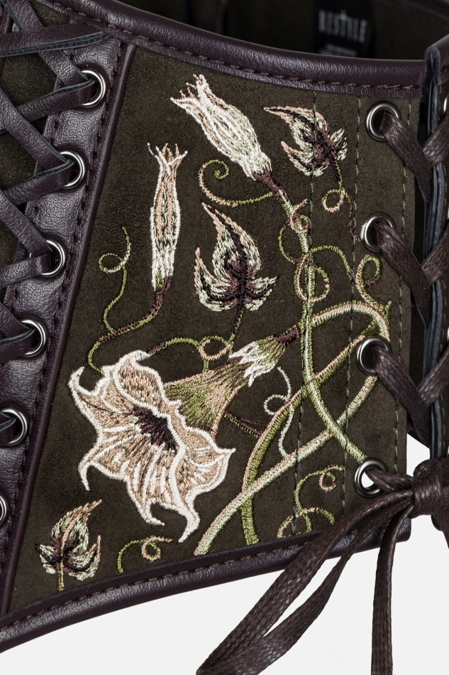 DARK BOTANY pasek gorsetowy z daturą